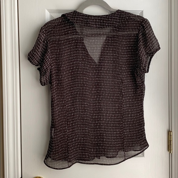 Semi-Sheer H&M Black & White Button Down Blouse - Picture 7 of 7